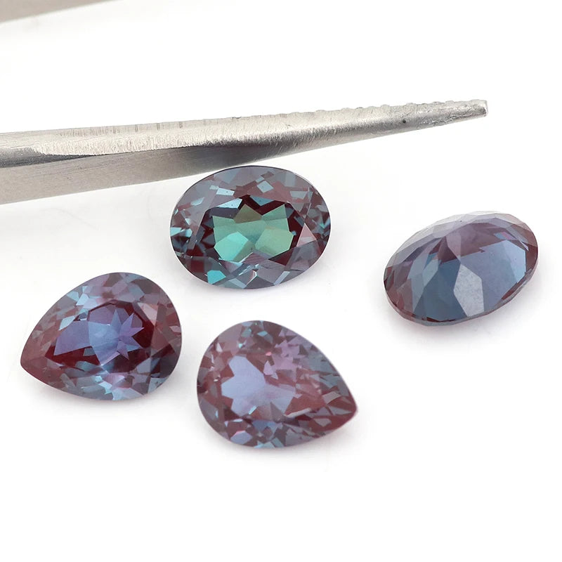 1-8ct Oval Cut Lab Grown Alexandrited Loose Stone Synthesis Alexandrited Gemstone for Diy Jewelry Making Ring Earrings