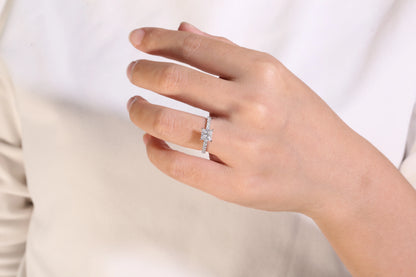 1ct DEF VS-VVS Princess Cut HPHT CVD Lab Grown Diamond Real Solid 14K Gold Engagement Wedding Ring for Women IGI Certificate