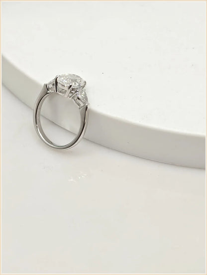 2ct Oval 3 stones E Color CVD Lab Grown Diamond Rings for Women Proposal Wedding Bride Jewelry fashion jewelry wholesale